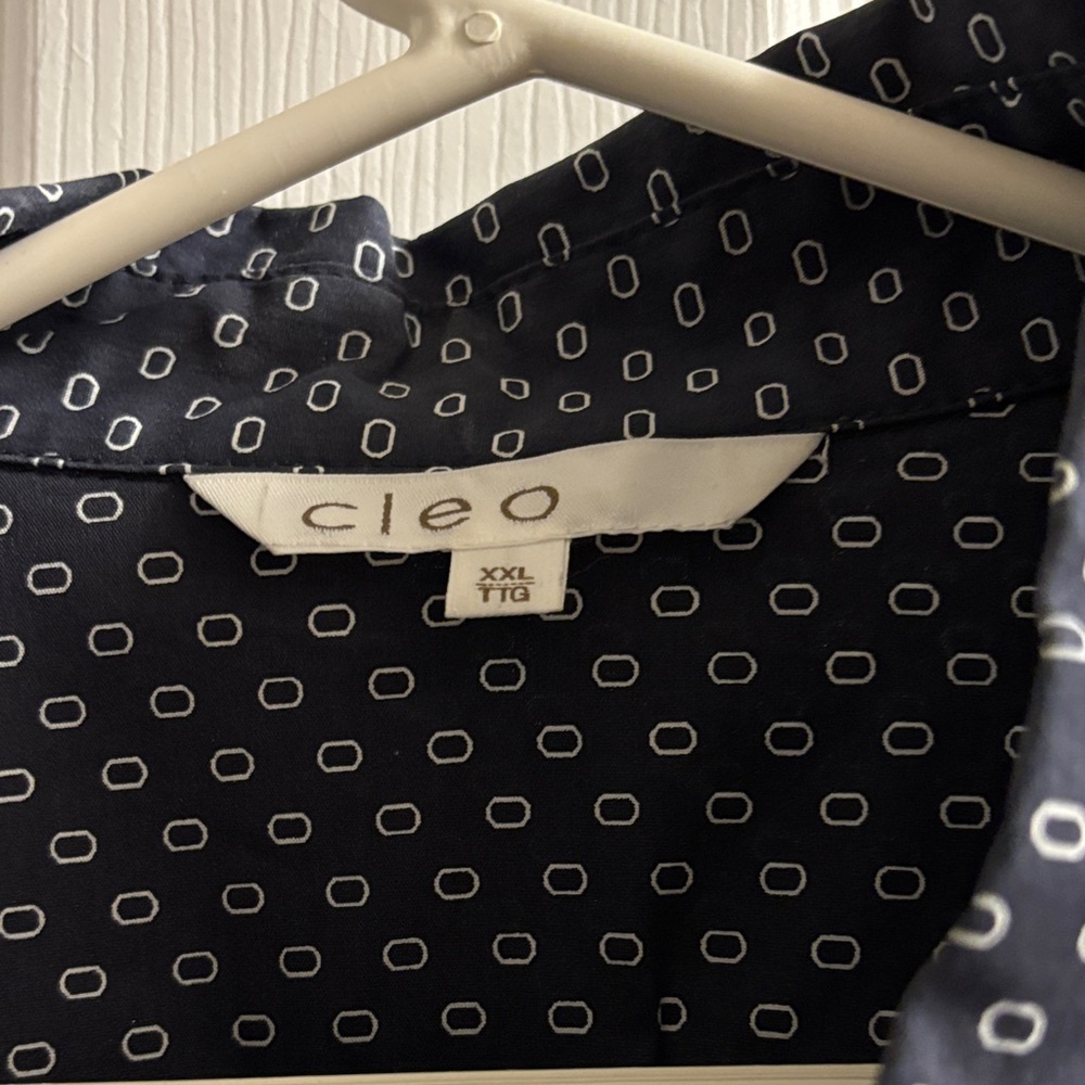Cleo Dark Blue Geometric Shirt - Picture 2 of 4